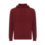 Unisex hoodie van gerecycled katoen, slim fit, 280 g/m2 Iqoniq kleur bordeaux