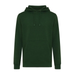 Unisex hoodie van gerecycled katoen, slim fit, 280 g/m2 Iqoniq kleur donkergroen