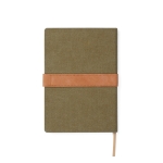 Notitieboekje van gerecycled canvas, A5 vellen met magneetstrip kleur groen tweede weergave