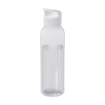 Transparante gerecyclede plastic fles met handvat op de deksel 650ml kleur wit