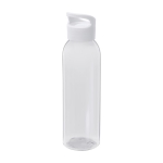 Transparante gerecyclede plastic fles met handvat op de deksel 650ml kleur wit tweede weergave