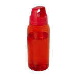 Gerecyclede plastic drinkfles voor op kantoor met breed handvat 450ml kleur rood