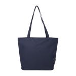 Multifunctionele tas van gerecycled polyester met rits kleur marineblauw tweede weergave voorkant