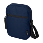 Waterafstotende crossbodytas van gerecycled polyester met vakken kleur marineblauw