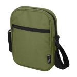 Waterafstotende crossbodytas van gerecycled polyester met vakken kleur olijfgroen