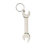 Metalen sleutelhanger met flesopener kleur zilver eerste weergave