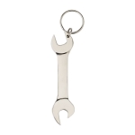 Metalen sleutelhanger met flesopener kleur zilver vierde weergave