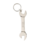 Metalen sleutelhanger met flesopener kleur zilver met jouw bedrukking