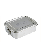 Lunchbox met afscheider 1,2L Inox Space kleur zilver met jouw bedrukking