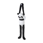 Pluche panda knuffel met klittenband aan de handen en label met logo kleur meerkleurig tweede weergave