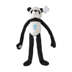 Pluche panda knuffel met klittenband aan de handen en label met logo kleur meerkleurig met jouw bedrukking