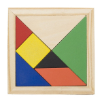 Kleurrijke houten tangram puzzel om cadeau te geven Shape kleur bruin eerste weergave