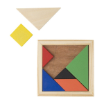 Kleurrijke houten tangram puzzel om cadeau te geven Shape kleur bruin derde weergave