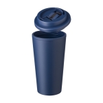 Plastic beker met drinkopening en schroefdeksel 475ml kleur marineblauw derde weergave