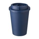 Plastic beker met schroefdeksel en drinkopening 350ml kleur marineblauw vijfde weergave