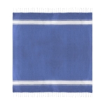 Twee-kleurige pareo handdoek van katoen en polyester 200 g/m2 kleur blauw eerste weergave