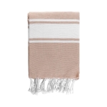 Twee-kleurige pareo handdoek van katoen en polyester 200 g/m2 kleur beige eerste weergave