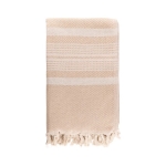 Pareo handdoek van gerecycled katoen met gestreept design 200 g/m2 kleur beige tweede weergave