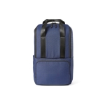 Polyester gerecyclede rugzak met laptopvak 18L kleur blauw vooraanzicht