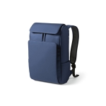 Synthetisch lederen rugzak met gewatteerd laptopvak 20L kleur blauw