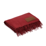 Zeer zachte RPET deken met aanpasbare patch 180 g/m2 kleur bordeaux