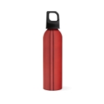 Gerecyclede aluminium fles met karabijnhaakdop 690ml kleur rood