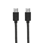 Kabel van RPET van 1 meter met twee type USB-C connectoren kleur zwart derde weergave