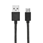 Kabel van RPET van 1 meter met twee USB-A en USB-C connectoren kleur zwart derde weergave