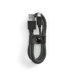 Oplaadkabel van RPET van 1 meter met USB-A en Lightning connector kleur zwart tweede weergave