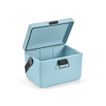 Koelbox van gerecycled plastic met draagriem 12L kleur pastel blauw tweede weergave