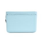 Koelbox van gerecycled plastic met draagriem 12L kleur pastel blauw achter weergave