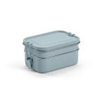 Dubbele lunchbox van gerecycled roestvrij staal met gespen 1,2L kleur gemarmerd blauw