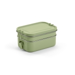 Dubbele lunchbox van gerecycled roestvrij staal met gespen 1,2L kleur gemarmerd groen