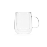 Dubbelwandige borosilicaatglazen beker 440ml kleur doorzichtig vooraanzicht