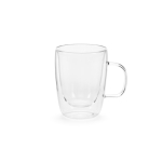 Dubbelwandige borosilicaatglazen beker 300ml kleur doorzichtig