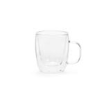 Dubbelwandige borosilicaatglazen beker 250ml kleur doorzichtig