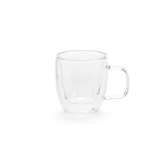 Dubbelwandige borosilicaatglazen beker 65ml kleur doorzichtig