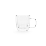 Dubbelwandige borosilicaatglazen beker 65ml kleur doorzichtig vooraanzicht