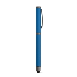 Pen van gerecycled roestvrij staal met zwarte Dokumental® inkt kleur blauw derde weergave