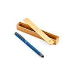 Pen van gerecycled roestvrij staal met zwarte Dokumental® inkt kleur blauw zesde weergave