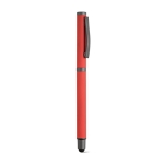 Pen van gerecycled roestvrij staal met zwarte Dokumental® inkt kleur rood