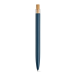 Pen van gerecycled aluminium en RPET met blauwe Dokumental® inkt kleur marineblauw vierde weergave