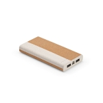 Powerbank van kurk en tarwestro met type C-poort 10.000 mAh kleur naturel