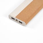 Powerbank van kurk en tarwestro met type C-poort 10.000 mAh kleur naturel derde weergave