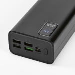 Powerbank met scherm dat de batterijstatus aangeeft 30.000 mAh kleur zwart derde weergave