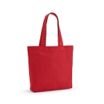 Tas van gerecycled katoen en RPET met lange handvatten 180 g/m2 kleur rood