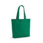 Tas van gerecycled katoen en RPET met lange handvatten 180 g/m2 kleur groen