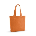 Tas van gerecycled katoen en RPET met lange handvatten 180 g/m2 kleur oranje