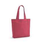 Tas van gerecycled katoen en RPET met lange handvatten 180 g/m2 kleur fuchsia