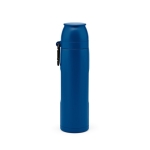 Thermos van gerecycled roestvrij staal met inbegrepen karabijnhaak 1L kleur marineblauw